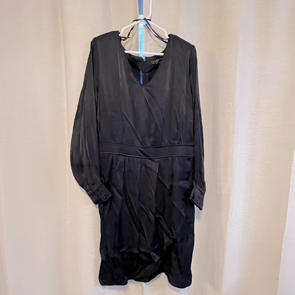 Black cocktail dress, long sleeve